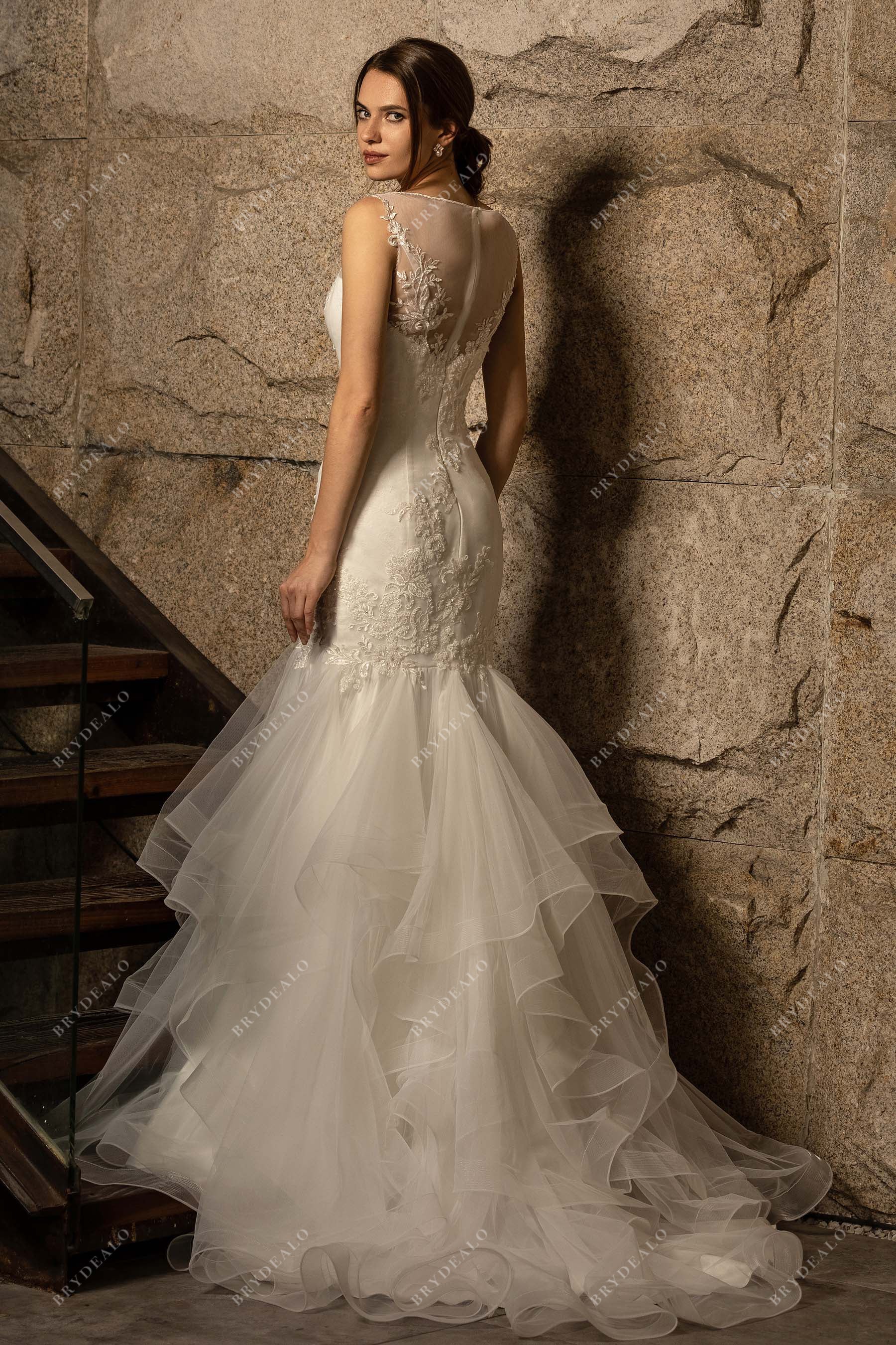 Elegant Wedding Dresses Trumpet/Mermaid Sweep/Brush Train Bridal Gown, –  Musebridals